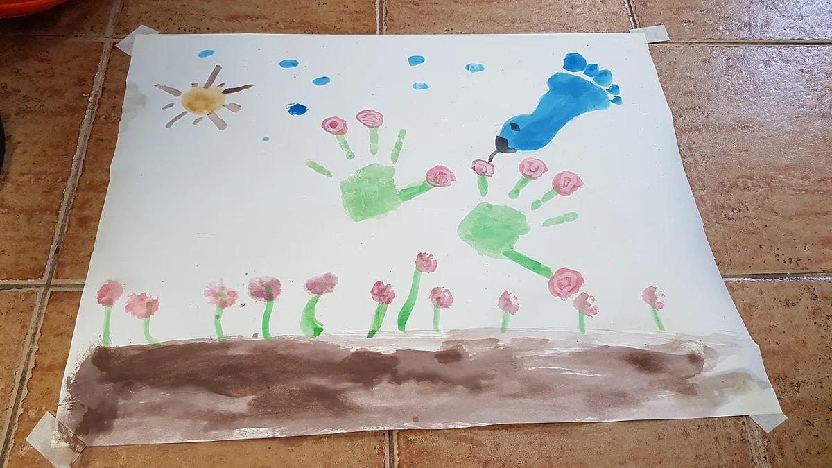 Bird and Flower Handprint craft