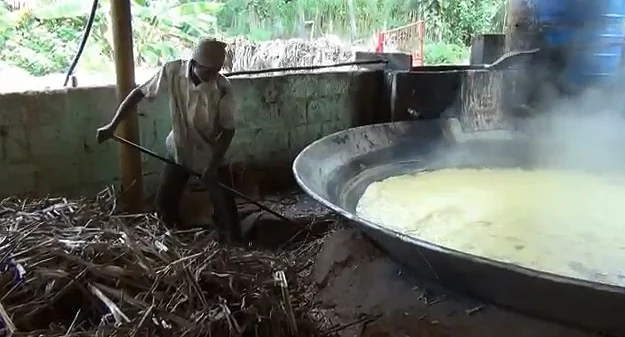 வெல்லம் காய்ச்சும் பணி
