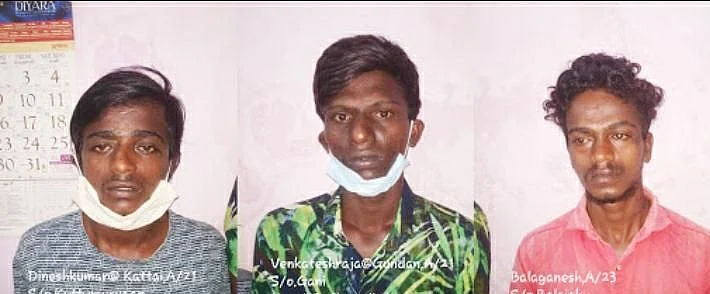 கைதான வெங்கடேஷ், தினேஷ்,பாலகணேஷ்