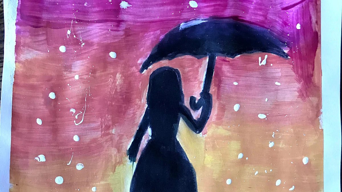 Girl with an Umbrella painting