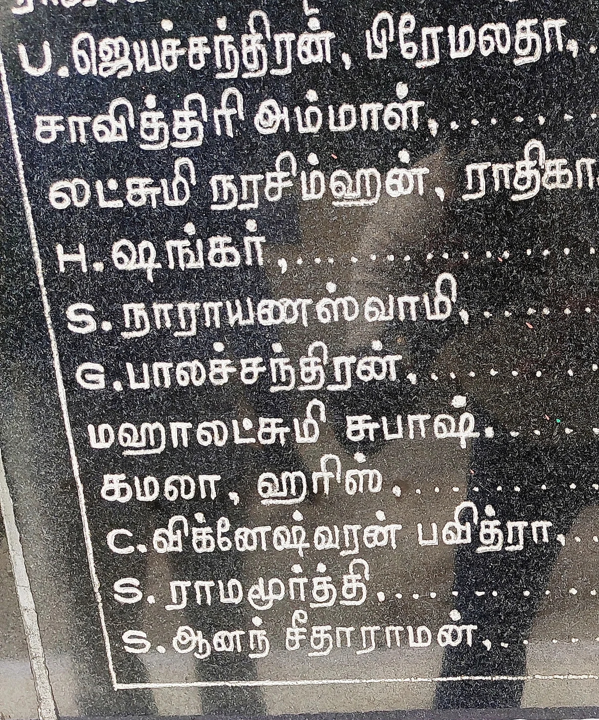 கோயில் கல்வெட்டு- நன்கொடையாளர்கள் பட்டியலில் கமலா ஹாரிஸ்