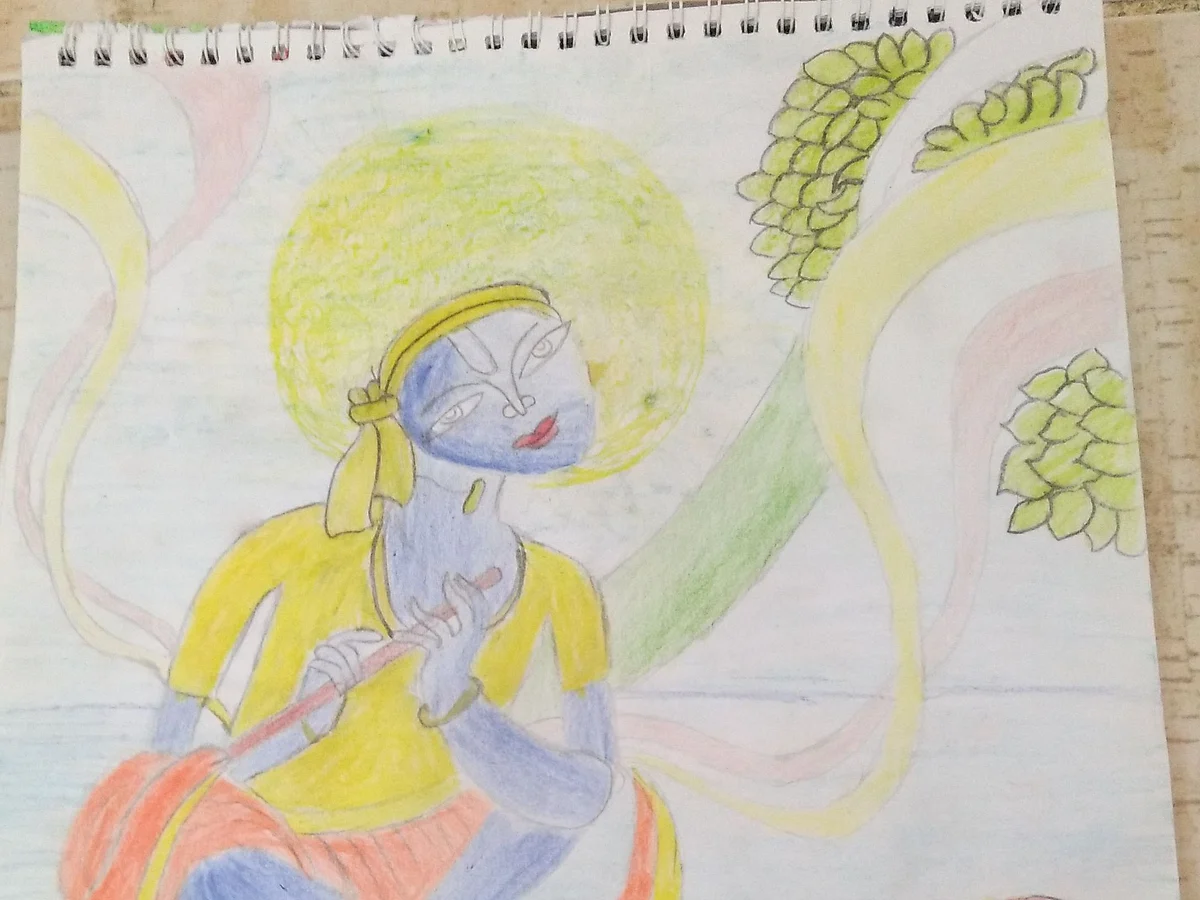 புல்லாங்குழல் வாசிக்கும் கிருஷ்ணர்..! #KidsTalentCorner