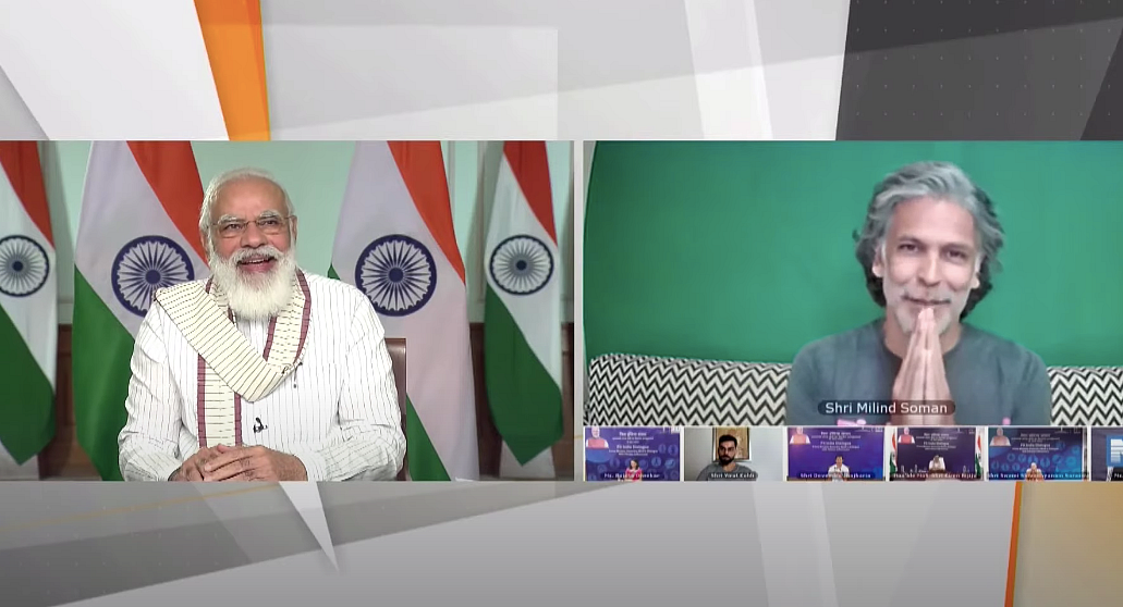 பிரதமர் உடனான நிகழ்ச்சியில் மிலிந்த் சோமன்