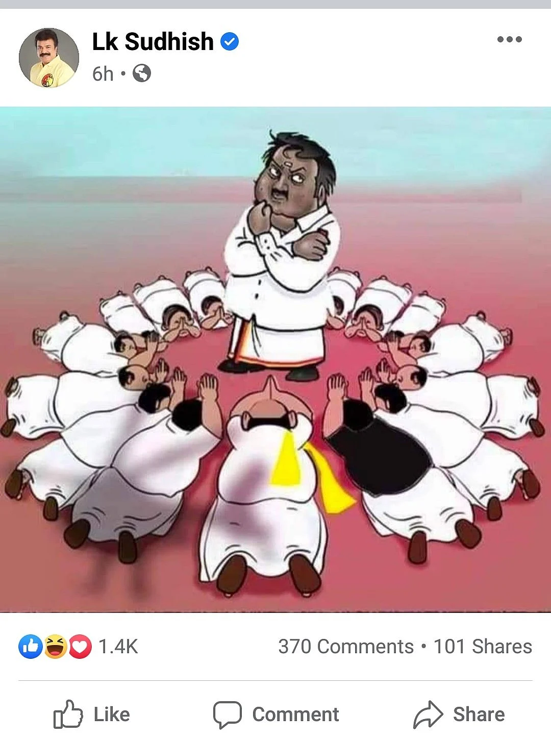 சர்ச்சையை ஏற்படுத்திய சுதீஷின் கார்டூன்