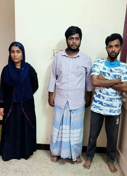 கைதான நிஷா, முகமது யாசிர் மற்றும் ஆசிக்