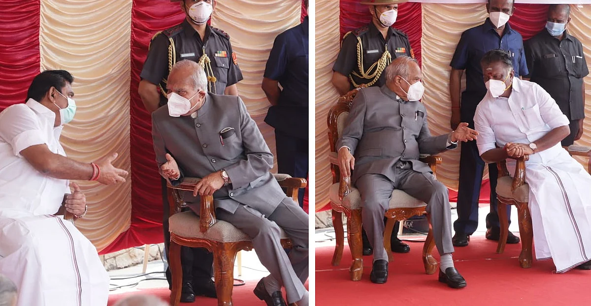 எடப்பாடி பழனிசாமி - ஆளுநர் பன்வாரிலால் - ஓ.பன்னீர்செல்வம்