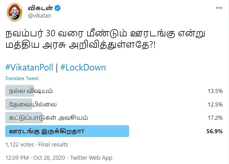Lockdown | Vikatan Poll