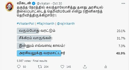 Rajini Politics | Vikatan Poll