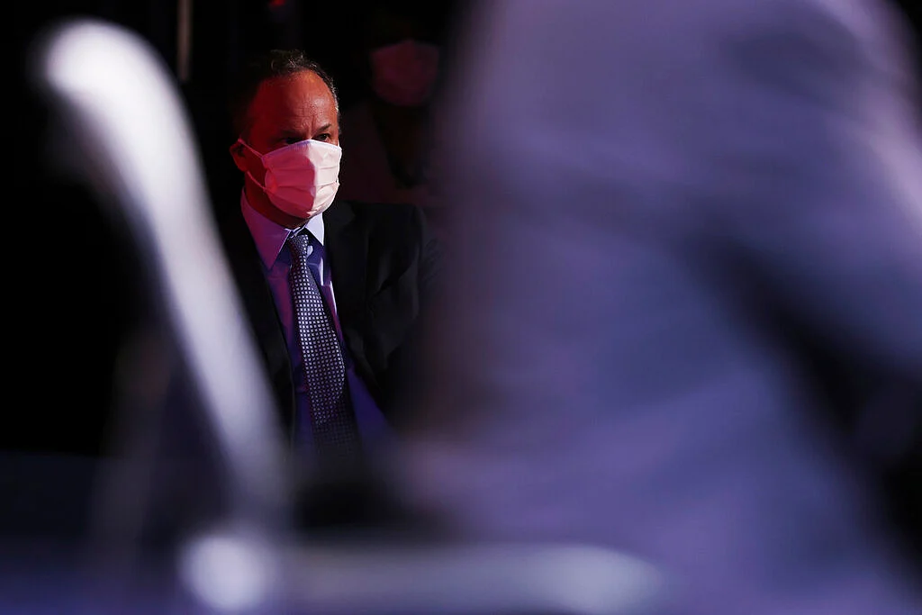 Douglas Emhoff during the vice presidential debate