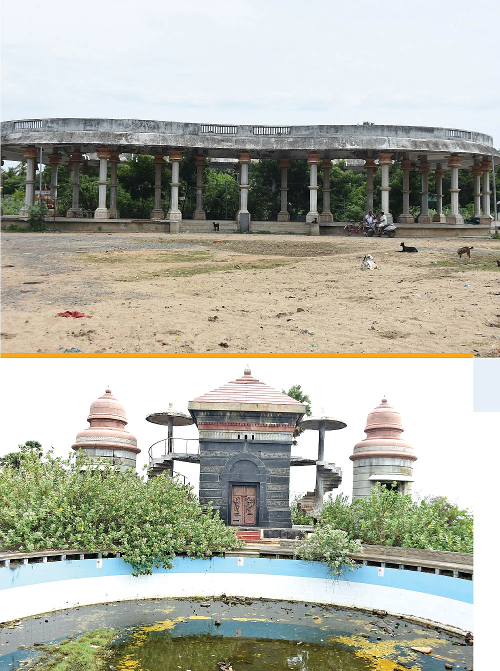 தெருநாய்களின் புகலிடமாக... பேருந்து நிலையம் - நாற்றமடித்துக் கிடக்கும் நீச்சல்குளம்