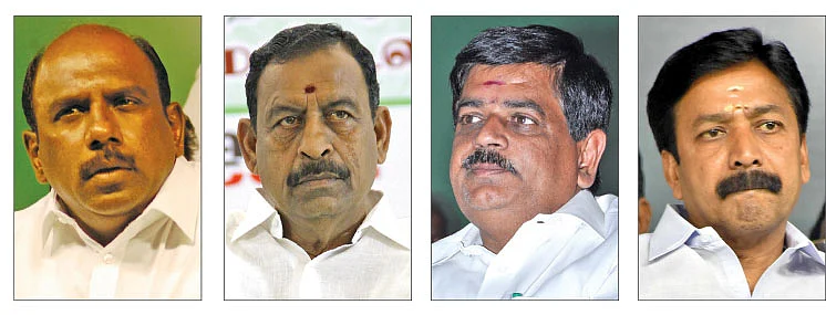 மனோஜ் பாண்டியன் - ஓ.எஸ்.மணியன் - உடுமலை ராதாகிருஷ்ணன் - சி.வி.சண்முகம்