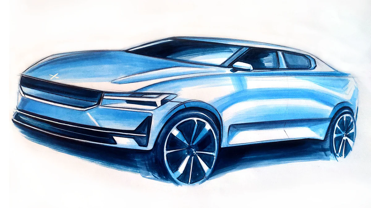 Colour marker car sketch