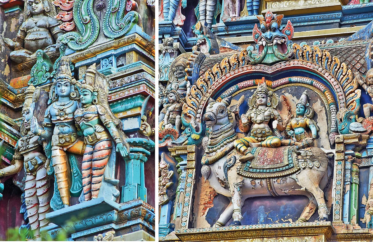 கோபுர மாடத்தில்
அழகுச் சொக்கரும்,
அன்னை மீனாளும்... - அம்மையும் அப்பனும்
ரிஷபாரூட திருக்கோலத்தில்
திருவுலா புறப்பட்டனர் போலும்!