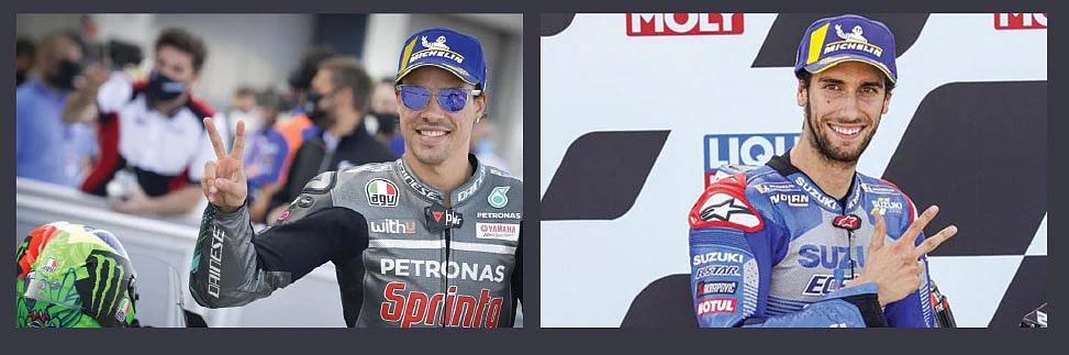 உலக சாம்பியன் ஜோஆன் மிர்-க்கு அடுத்தபடியாக Petronas Yamaha-வின் ஃப்ரான்க்கோ மார்பிடெல்லி இரண்டாவது இடத்திலும், சுஸூகி அணியின் அலெக்ஸ் ரின்ஸ் மூன்றாவது இடத்திலும் சாம்பியன்ஷிப் தர வரிசையில் உள்ளனர்.