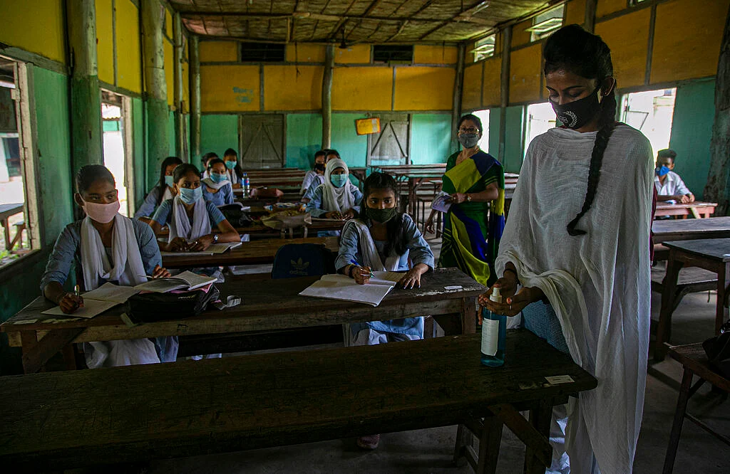 Students in north-eastern Assam state
