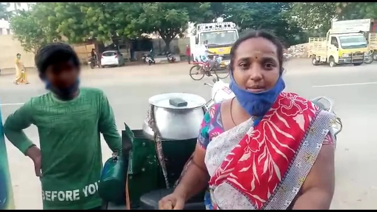 மகனோடு உளுந்தங்கஞ்சி விற்கும் பிரியா