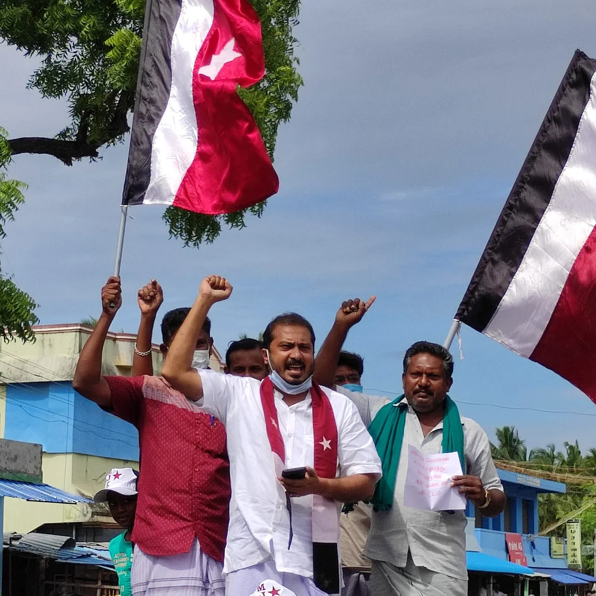 மாட்டுவண்டிகளுடன் ம.ஜ.க. போராட்டம்