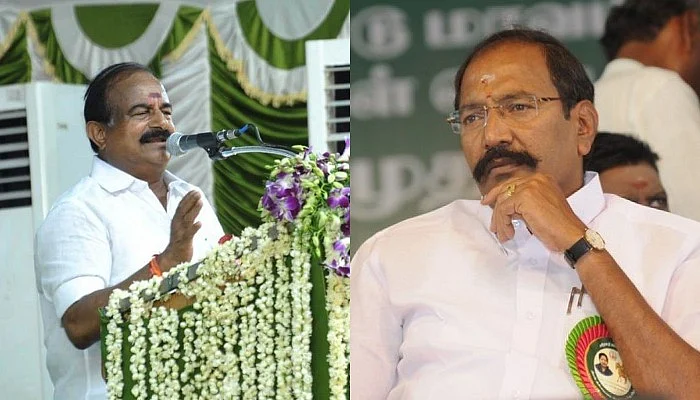அமைச்சர்கள் கருப்பண்ணன், தங்கமணி