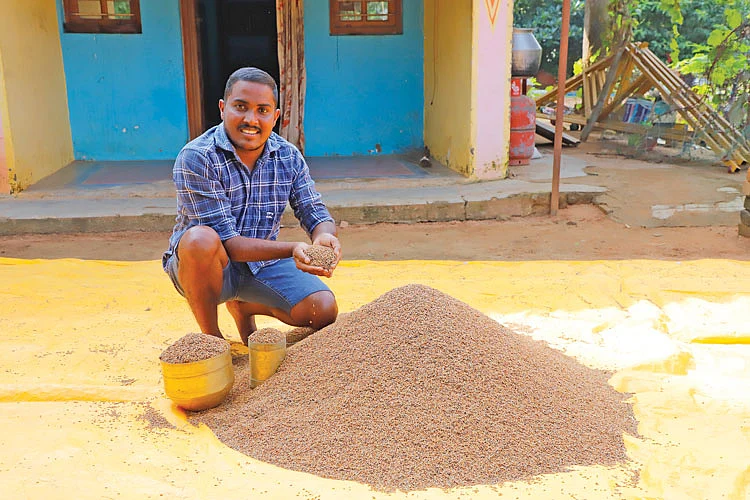 ரத்தசாலி நெல்லுடன் விக்டர் ஜேம்ஸ் ராஜா