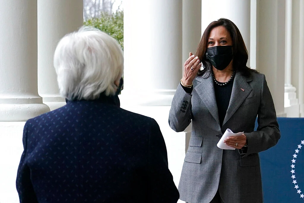 Janet Yellen with Kamala Harris