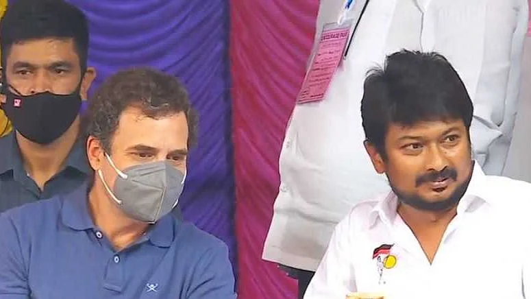 ராகுல் காந்தி - உதயநிதி ஸ்டாலின்