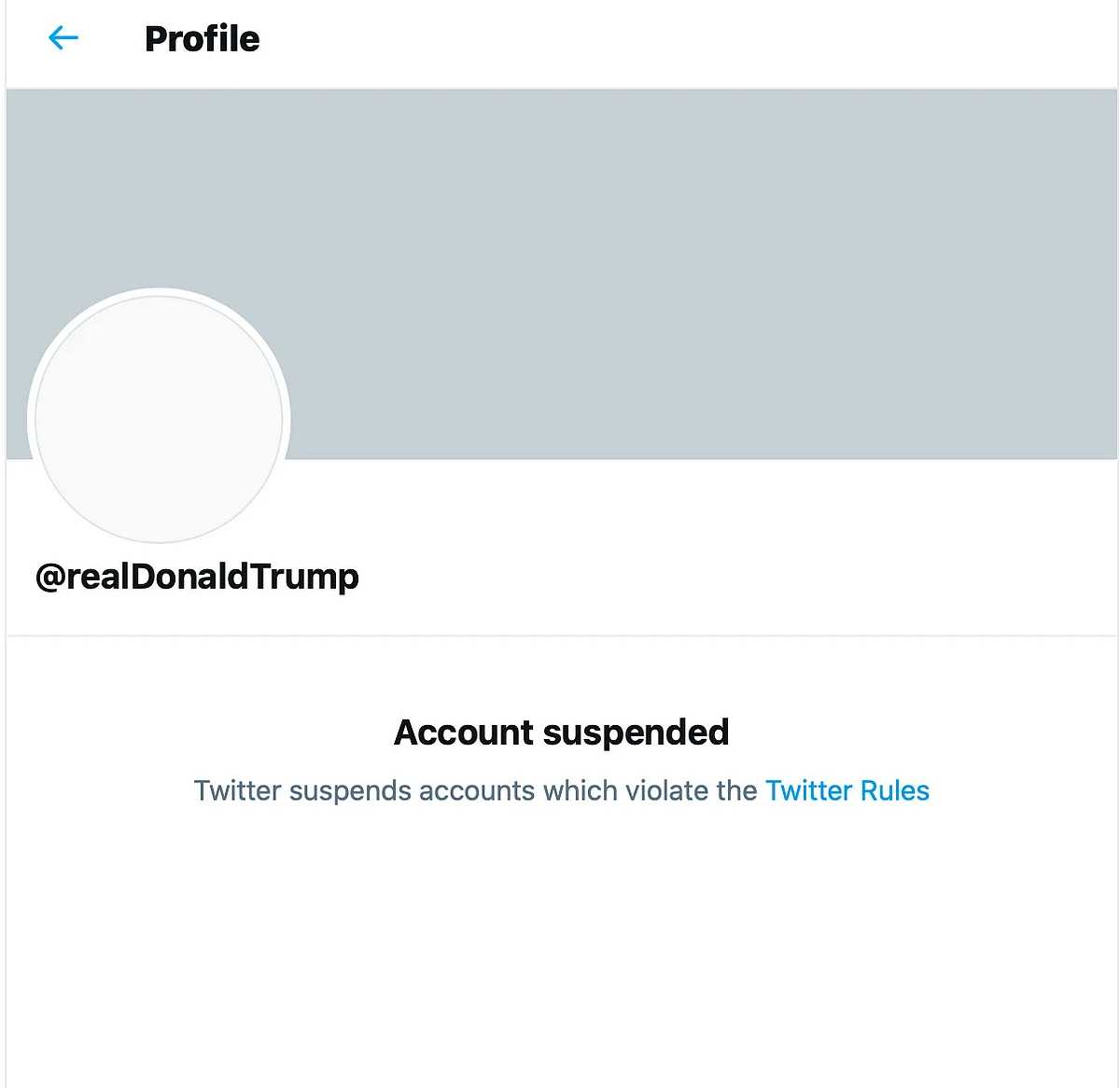 Trump Account Banned