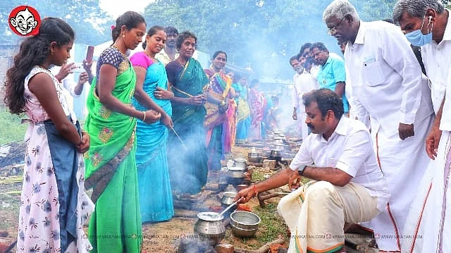 பொங்கல் வைக்கும் பா.ஜ.க தலைவர் முருகன்