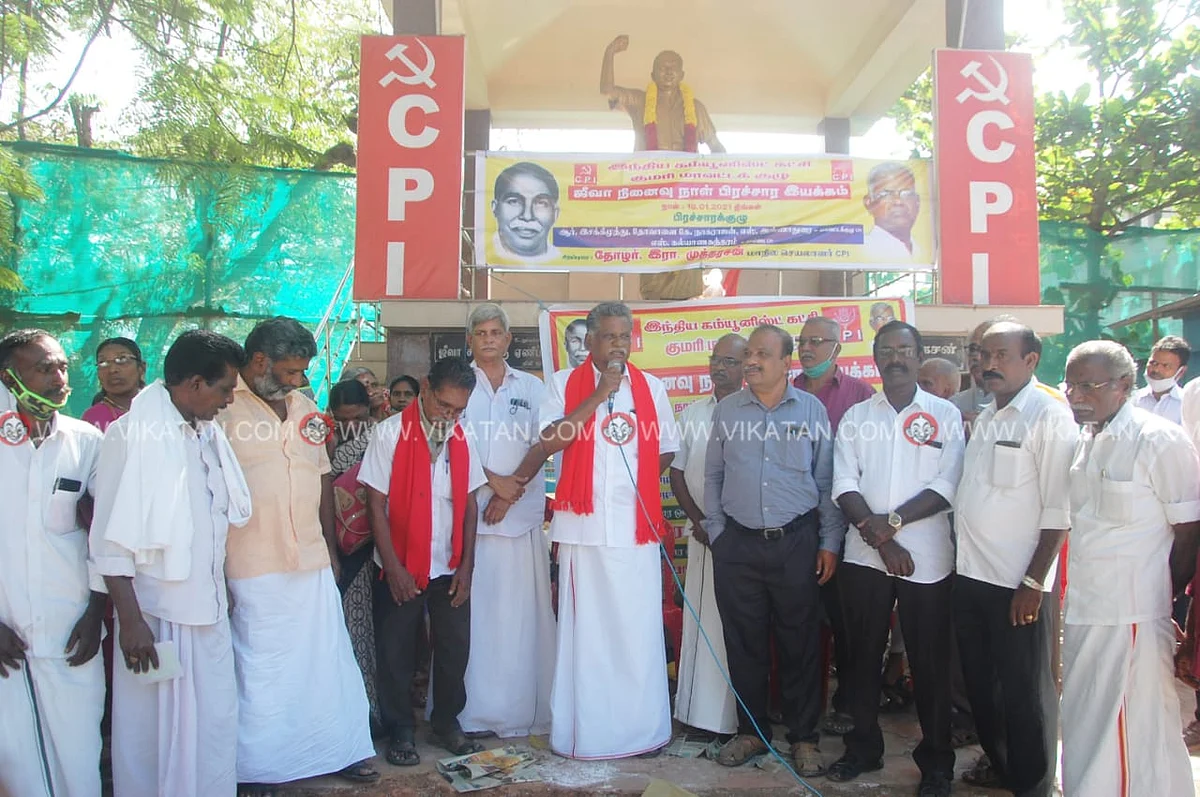 ஜீவா நினைவுநாள் பிரசாரத்தில் பேசிய முத்தரசன்