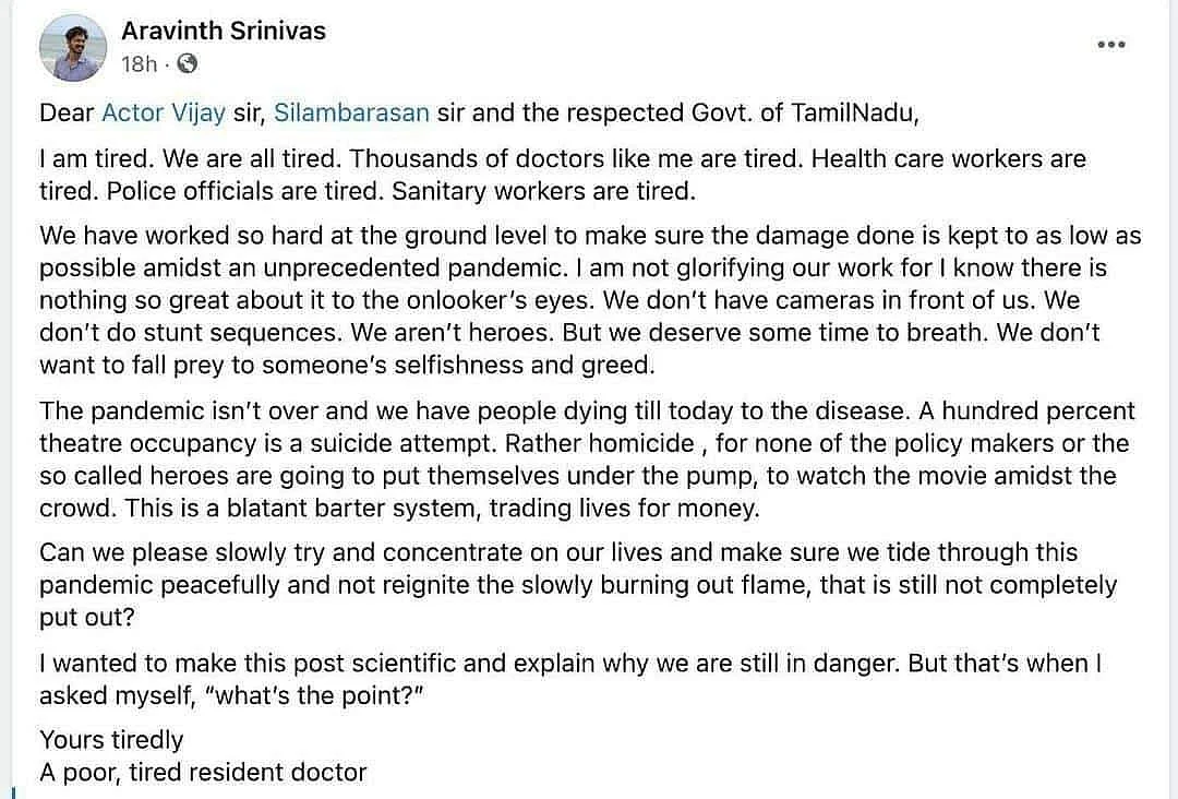 Doctor's viral post
