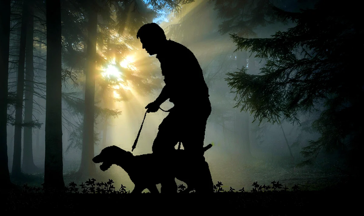 Man walking with dog