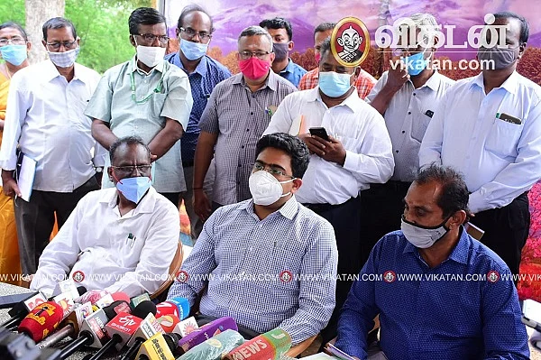 செய்தியாளர்களிடம் பேசிய நெல்லை மாவட்ட ஆட்சியர் விஷ்ணு