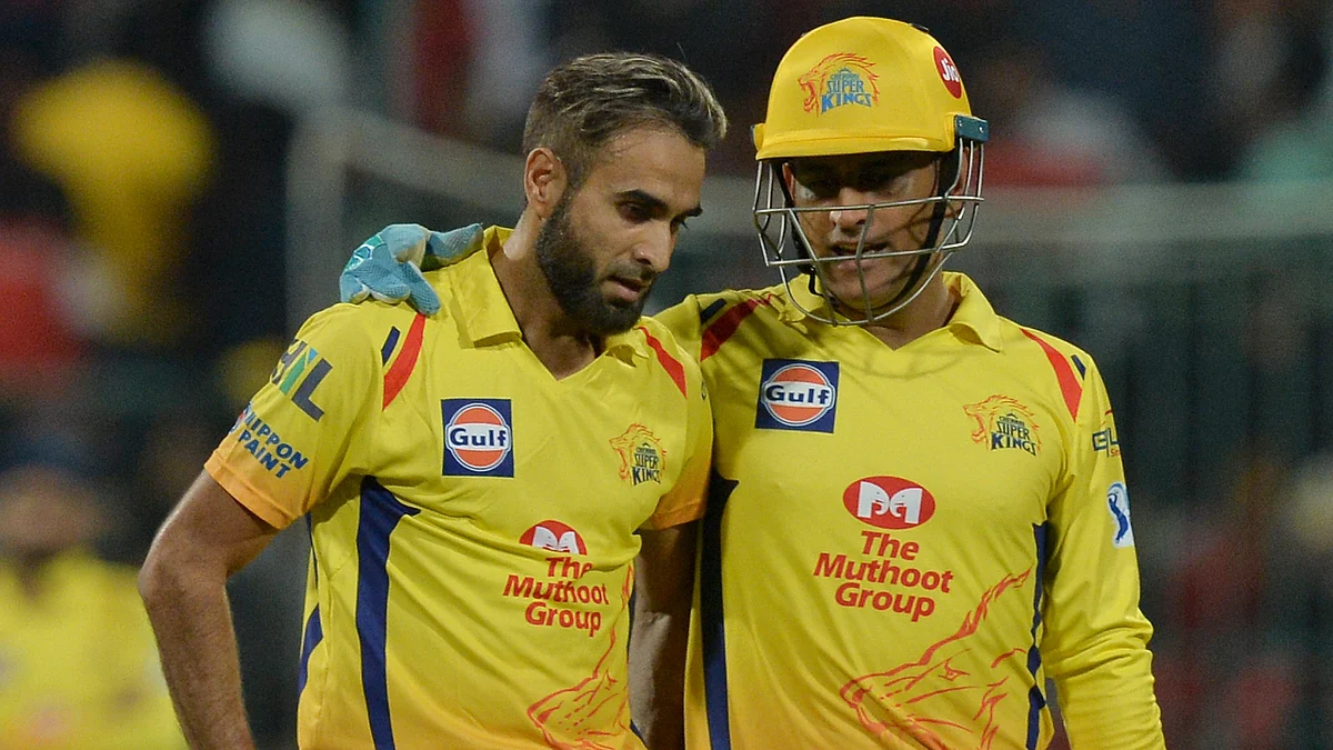 Tahir with Dhoni