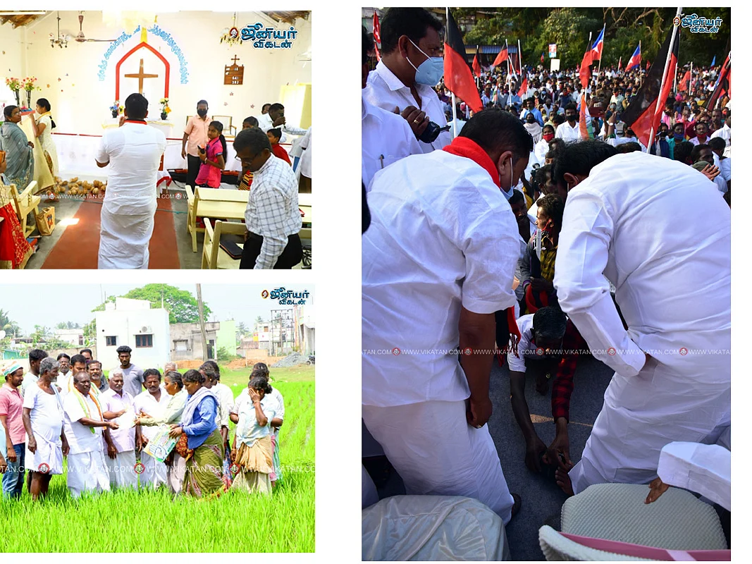 கால் இடறி தடுமாறிய ஆ.ராசா முதல் தலைவர்கள், வேட்பாளர்கள் பிரசாரம் வரை! - தேர்தல் க்ளிக்ஸ்