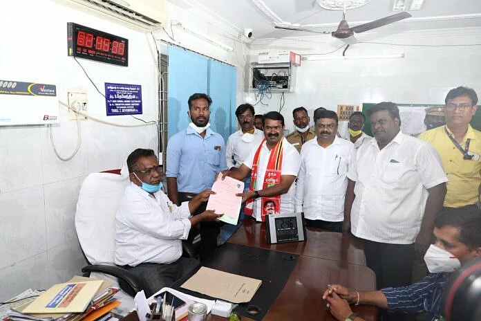 வேட்புமனு தாக்கல் செய்த சீமான்