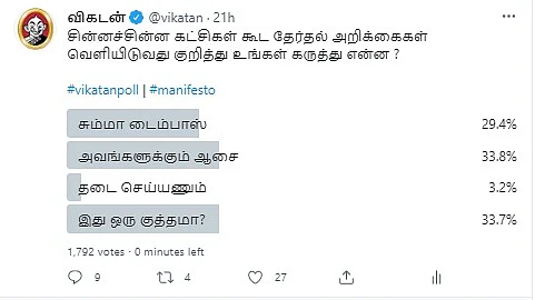 தேர்தல் அறிக்கை | VikatanPoll