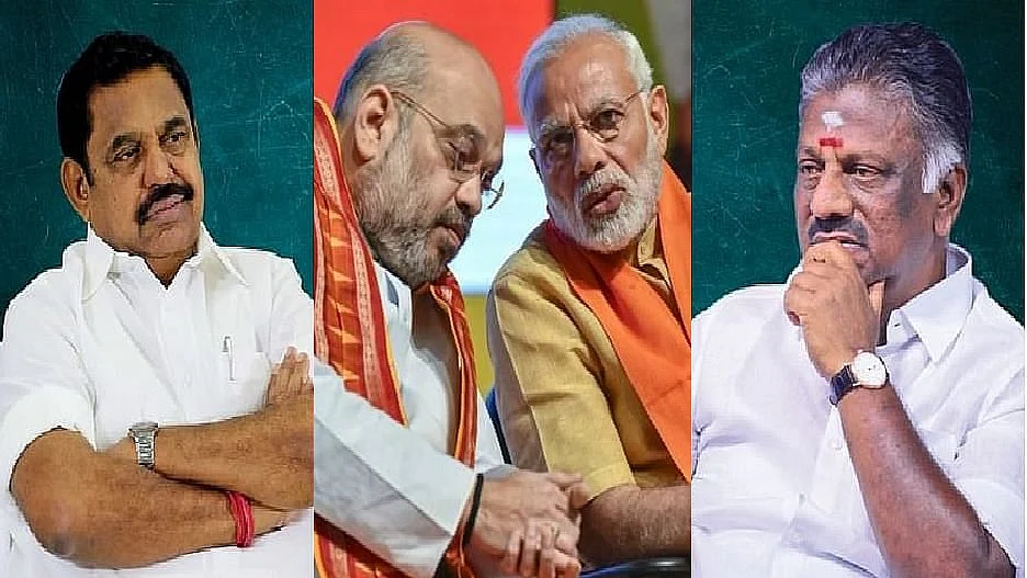 இ.பி.எஸ். - அமித் ஷா - மோடி - ஓ.பி.எஸ்.