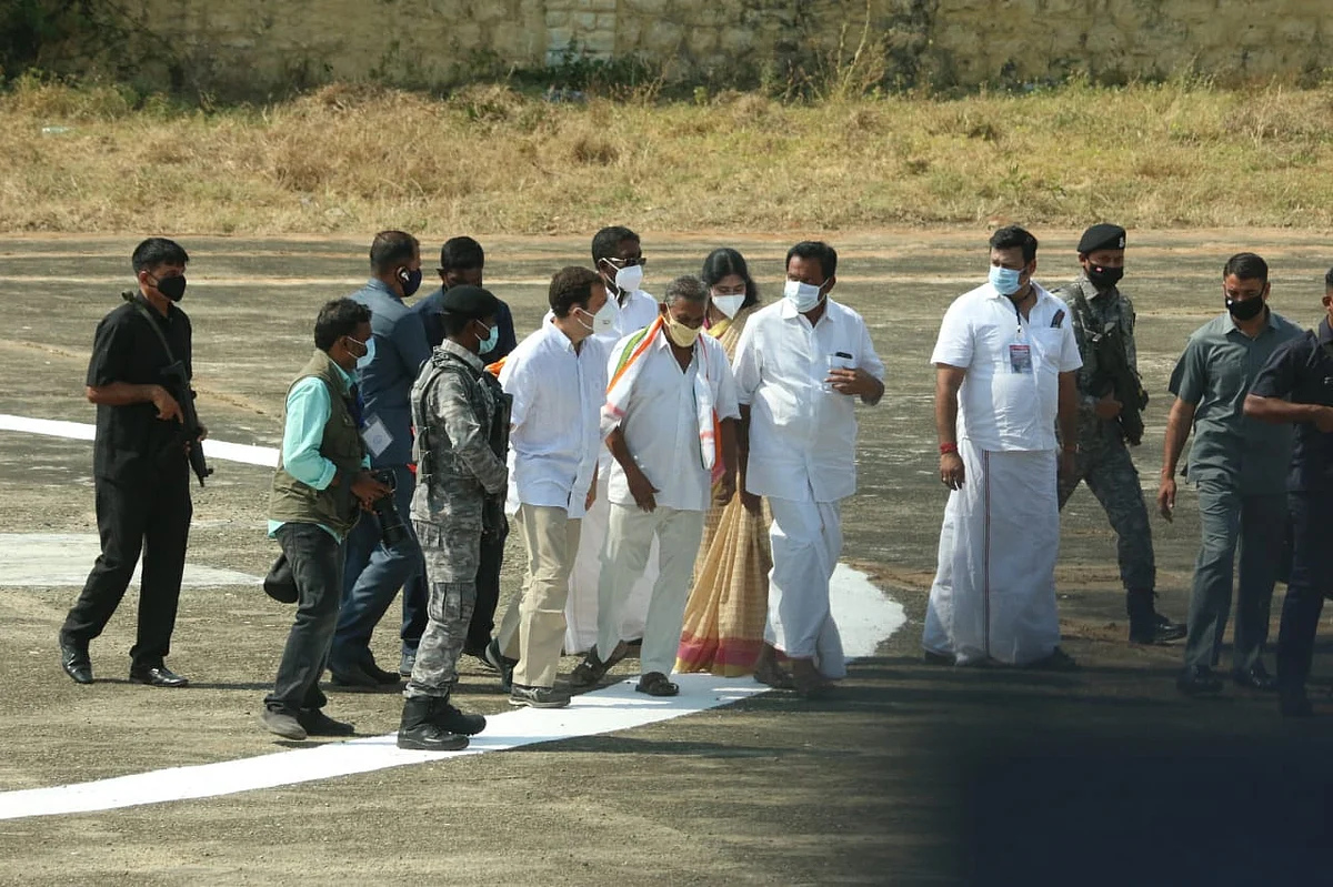 பிரசாரத்துக்காக கன்னியாகுமரி வந்த ராகுல் காந்தி
