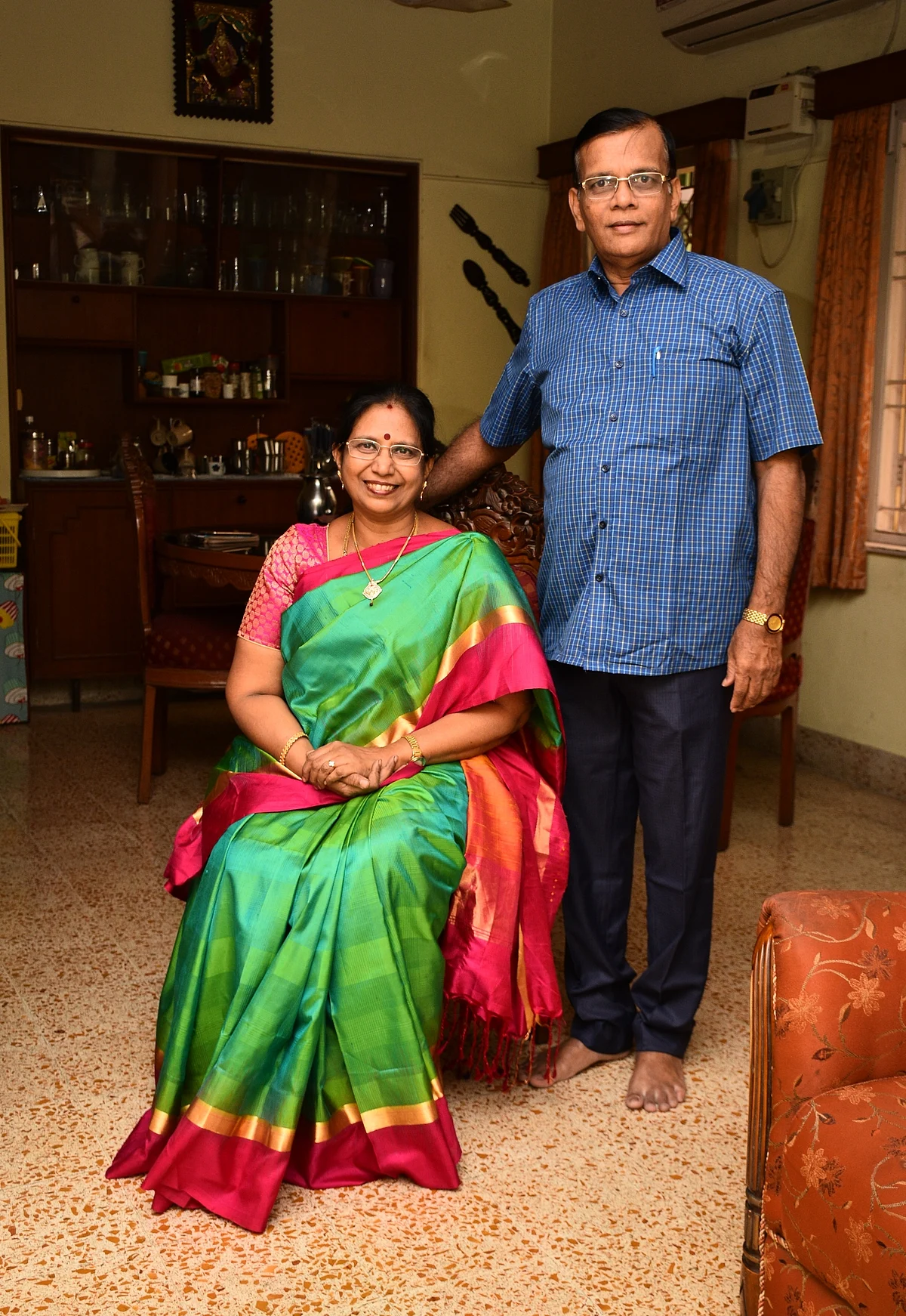 மனைவியுடன் பத்ரிநாத்
