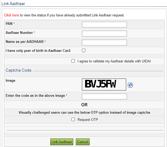 Link aadhaar