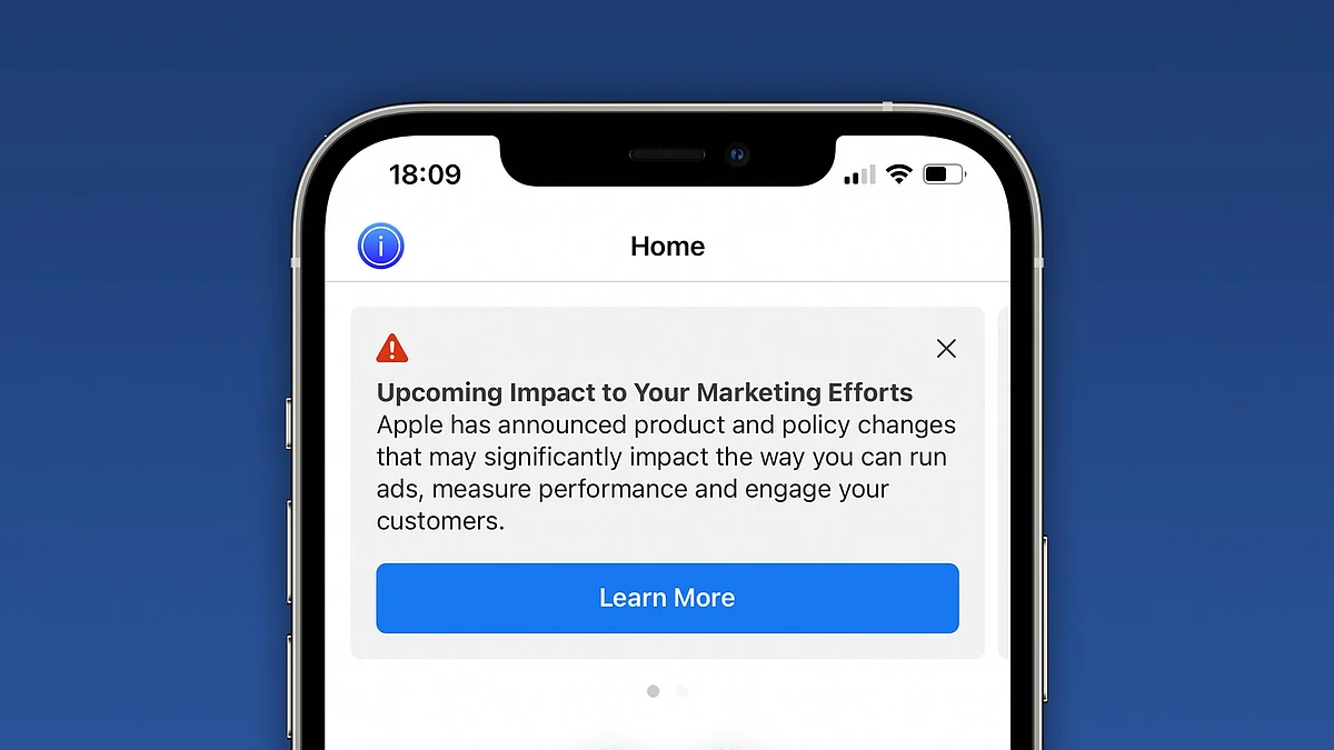 Privacy policy warning message