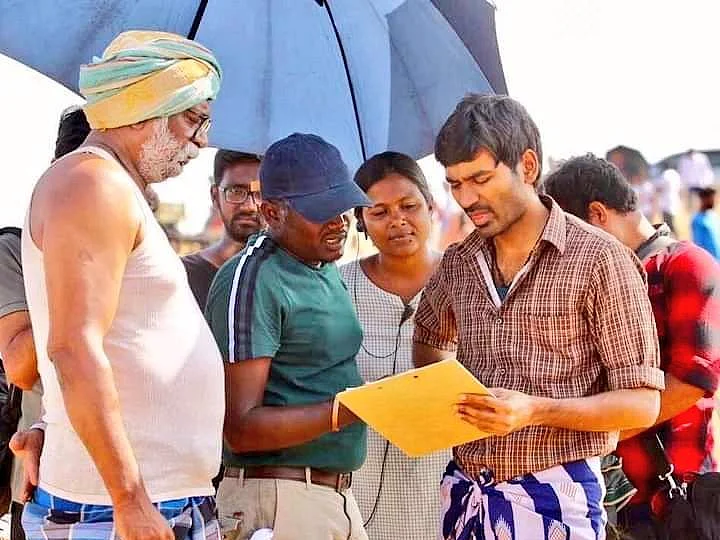 கர்ணன் படப்பிடிப்பில் மாரி செல்வராஜ், த னுஷ், லால்