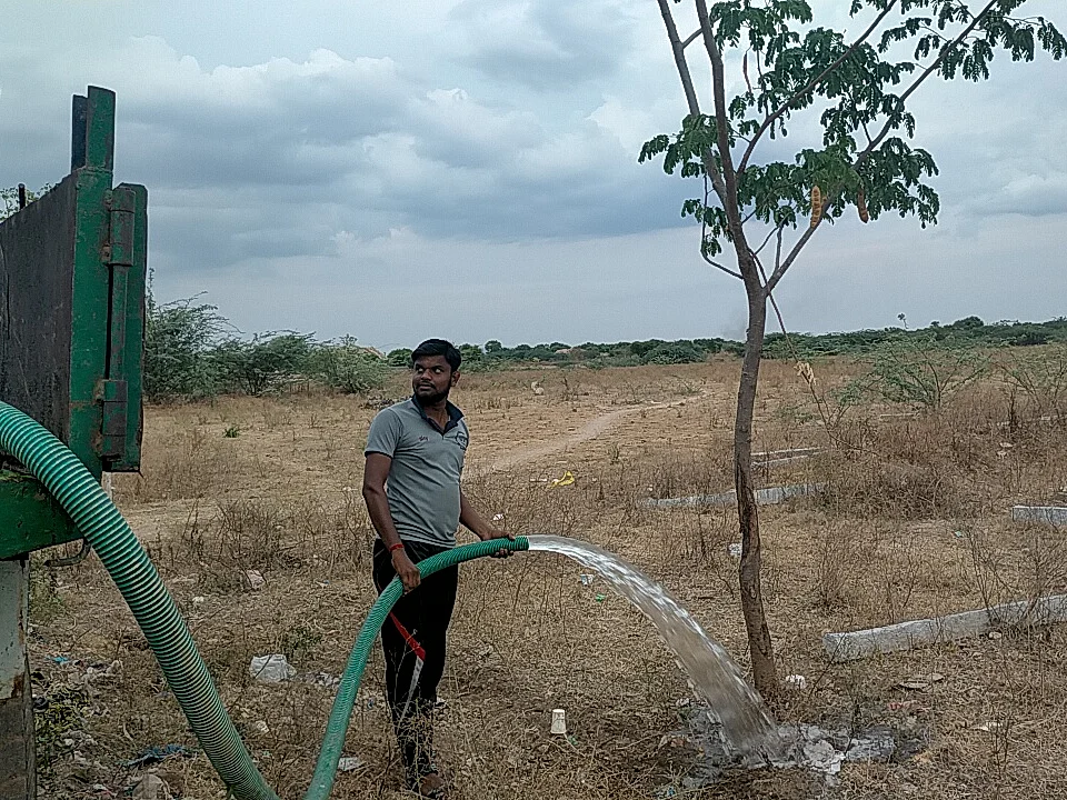 `ஊரைச் சுற்றி 700 மரக்கன்றுகள்; தொடர் பராமரிப்பு!' - கிராமத்தைப் பசுமையாக்கும் கரூர் இளைஞர்கள்