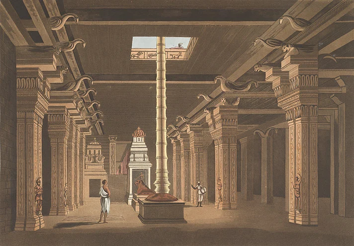 1798 மதுரைக் கோயிலின் உட்புறத் தோற்றம்