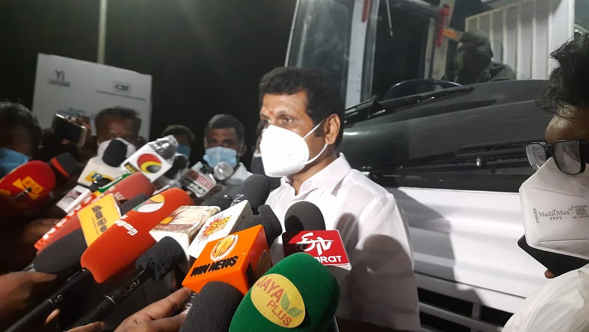 பேட்டியளிக்கும் செந்தில் பாலாஜி