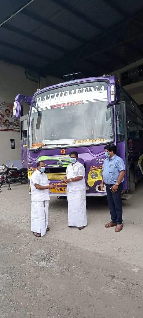 கொரோனா தடுப்பு பணிக்காக கொடுக்கப்பட்ட பேருந்து