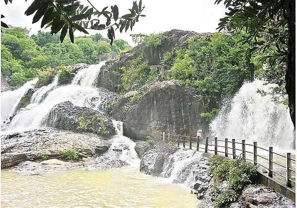 வெள்ளப் பெருக்கின்போது அகஸ்தியர் அருவி