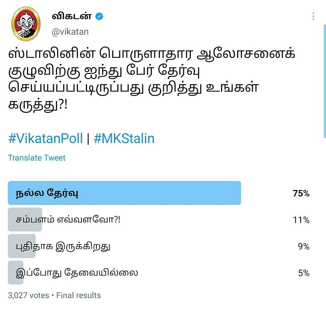 ஸ்டாலினின் பொருளாதார ஆலோசனைக் குழு | Vikatan Poll