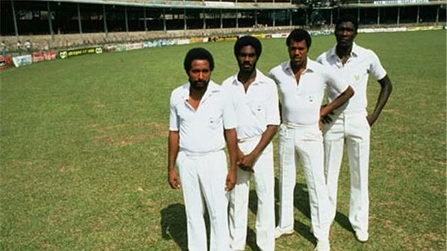 Andy Roberts, Michael Holding, Colin Croft and Joel Garner