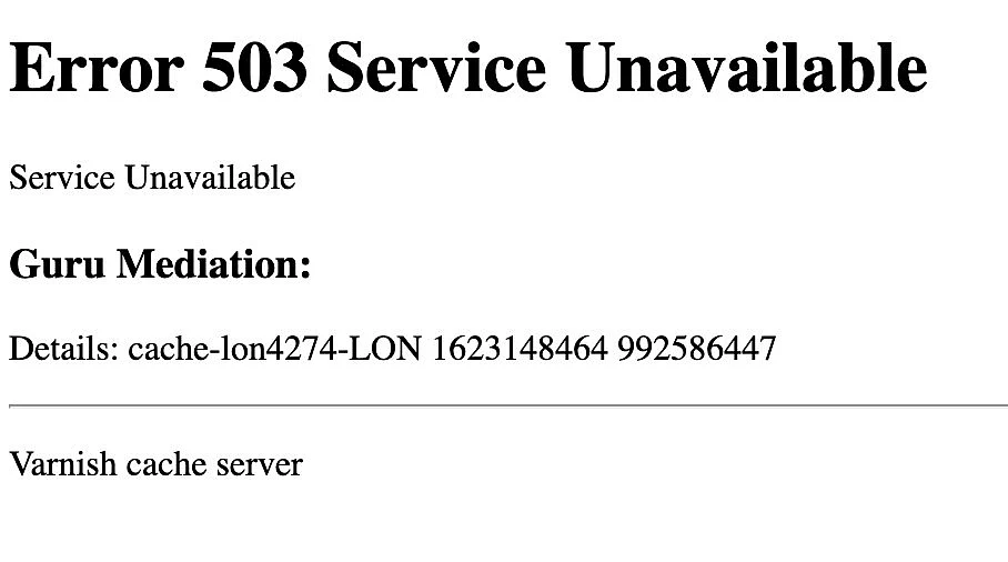 Error Message 503