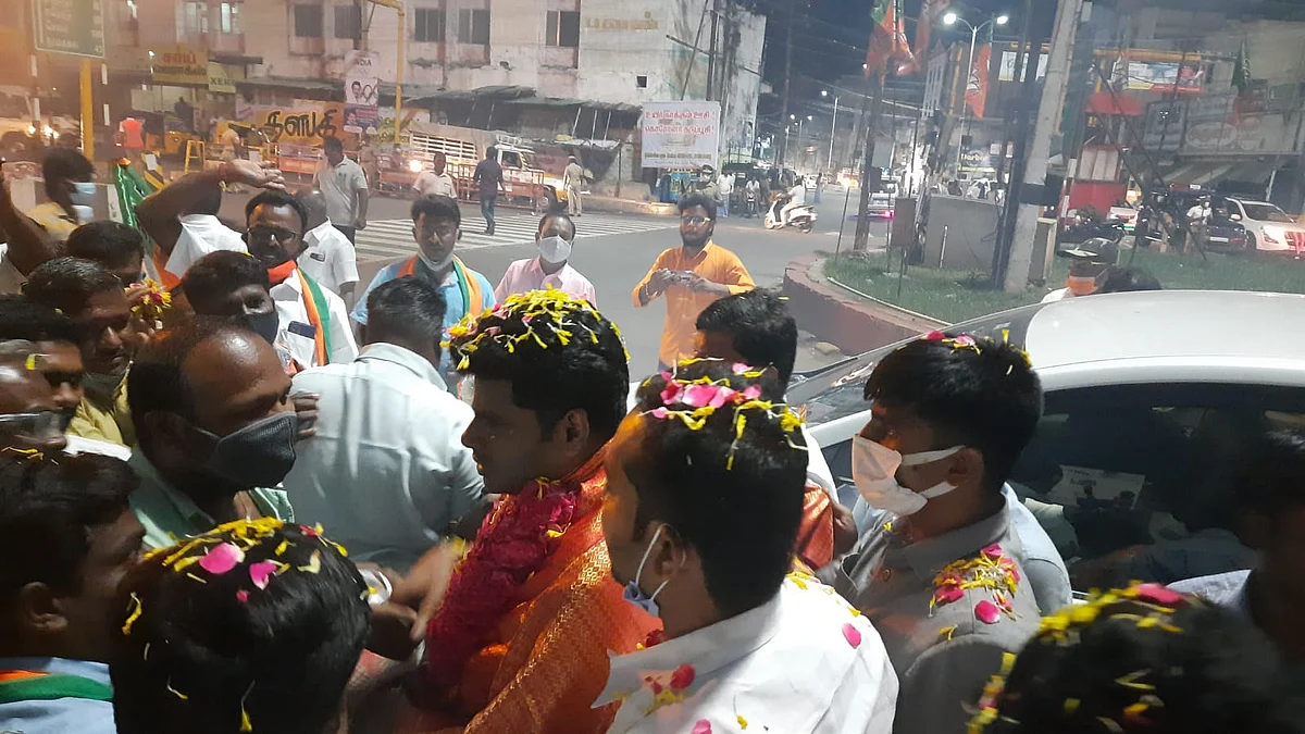 அண்ணாமலைக்கு உற்சாக வரவேற்பு
